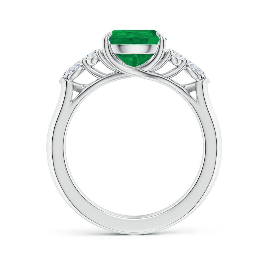 10x8mm AA Pear Shape Emerald Side Stone Engagement Ring with Diamonds in P950 Platinum side 199