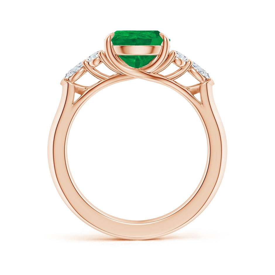 10x8mm AA Pear Shape Emerald Side Stone Engagement Ring with Diamonds in Rose Gold side 199
