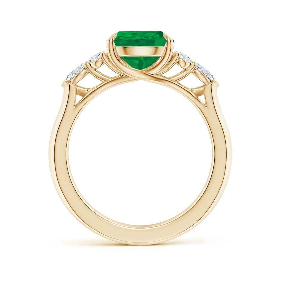 10x8mm AA Pear Shape Emerald Side Stone Engagement Ring with Diamonds in Yellow Gold side 199