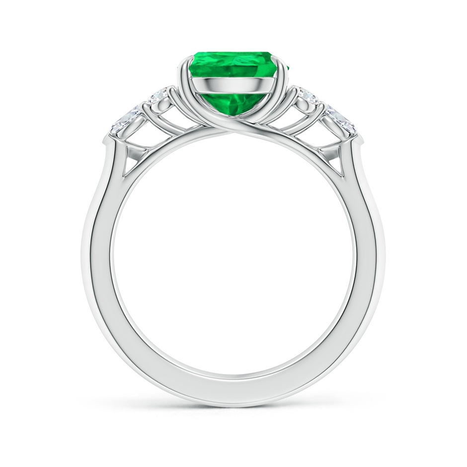 10x8mm AAA Pear Shape Emerald Side Stone Engagement Ring with Diamonds in P950 Platinum side 199