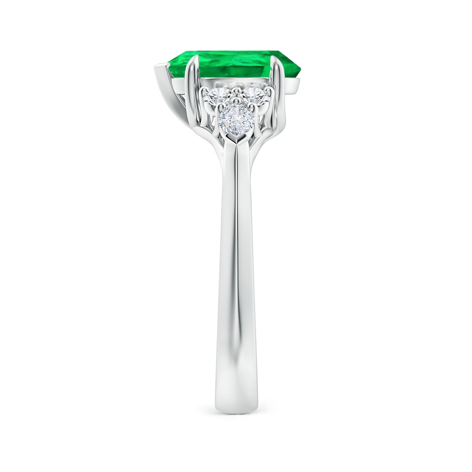 10x8mm AAA Pear Shape Emerald Side Stone Engagement Ring with Diamonds in P950 Platinum side 299