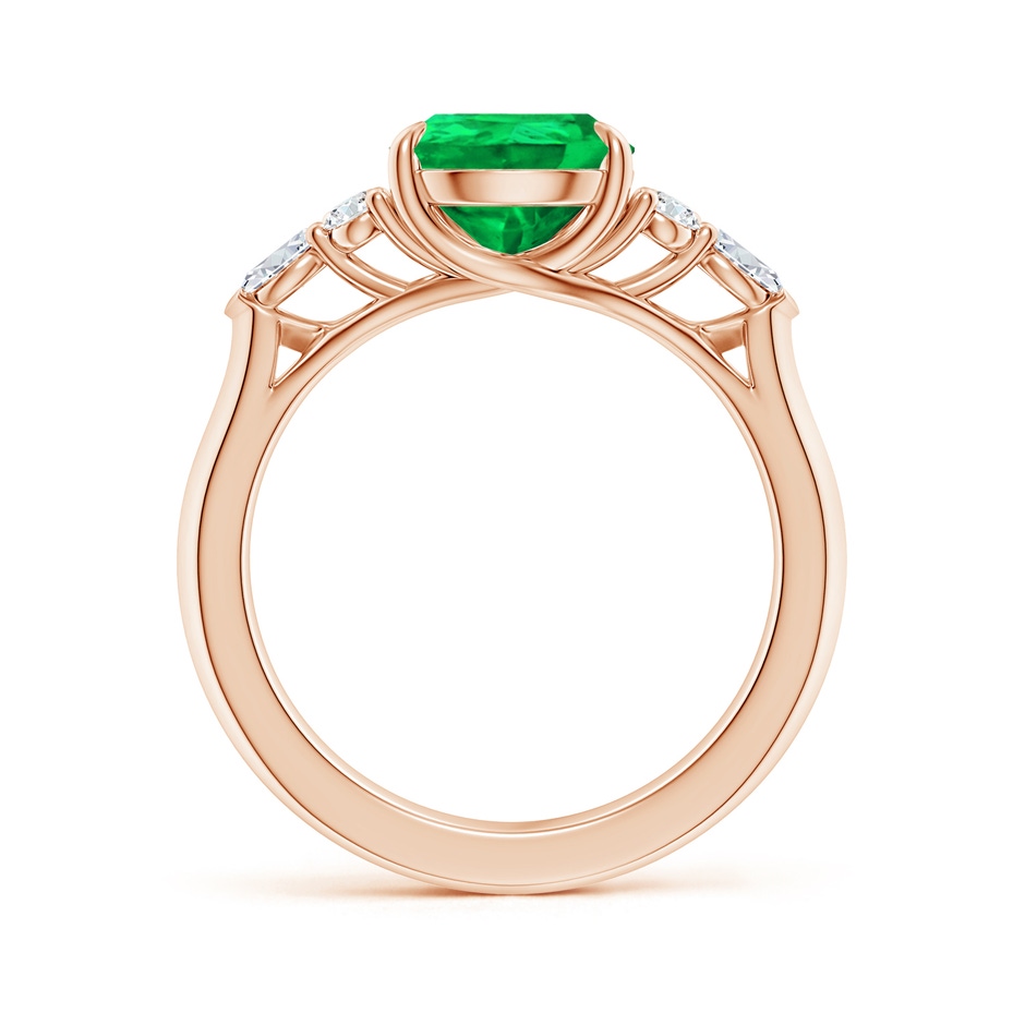 10x8mm AAA Pear Shape Emerald Side Stone Engagement Ring with Diamonds in Rose Gold side 199