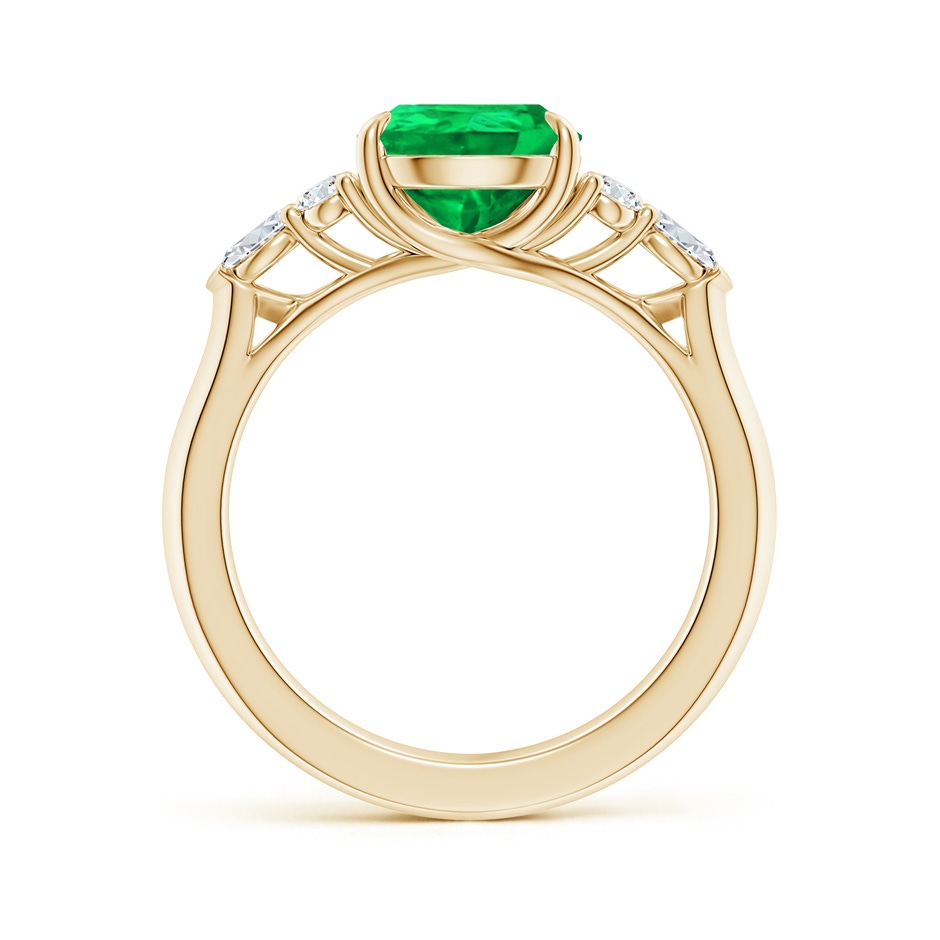 10x8mm AAA Pear Shape Emerald Side Stone Engagement Ring with Diamonds in Yellow Gold side 199