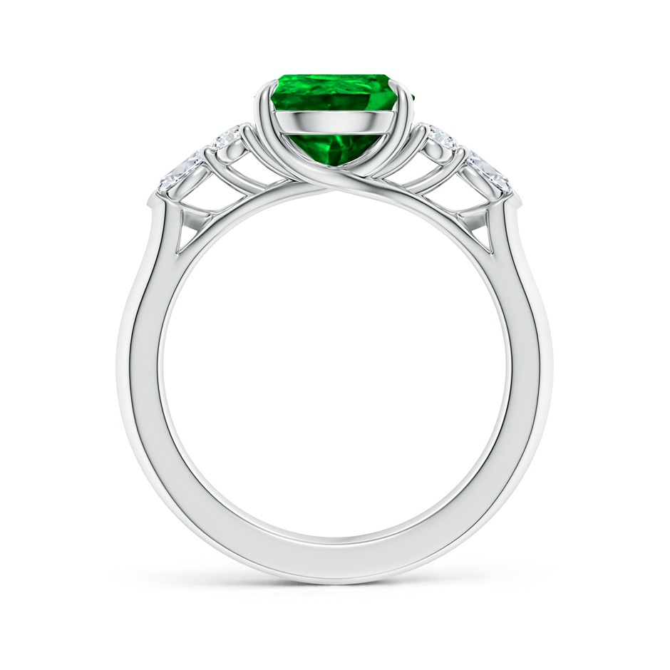 10x8mm AAAA Pear Shape Emerald Side Stone Engagement Ring with Diamonds in P950 Platinum side 199