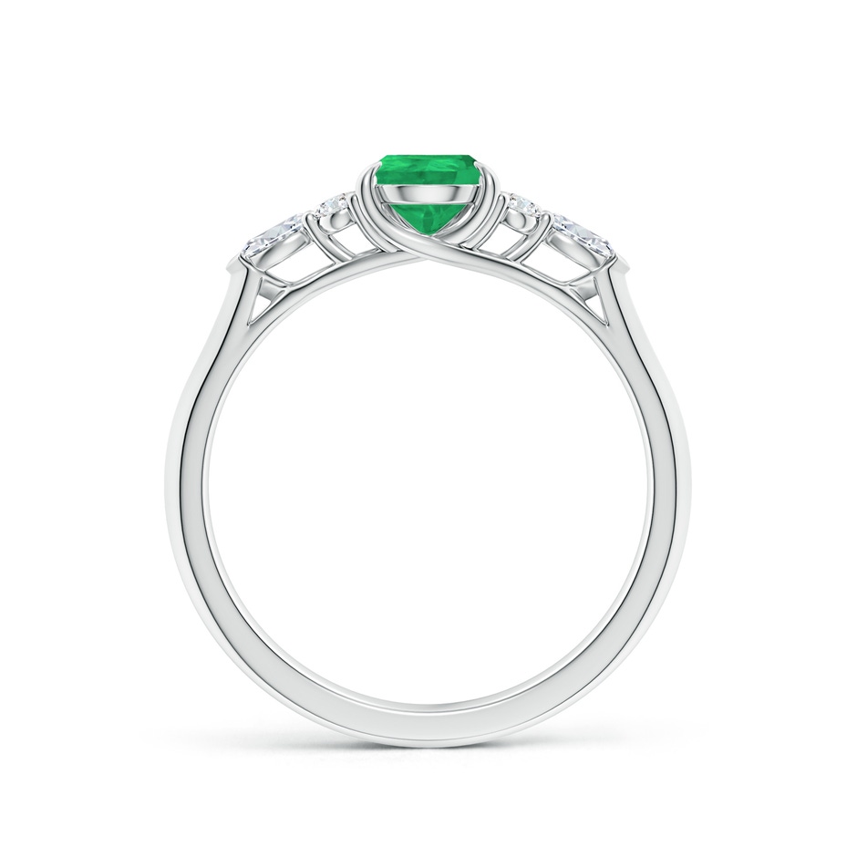 7x5mm A Pear Shape Emerald Side Stone Engagement Ring with Diamonds in 9K White Gold side 199
