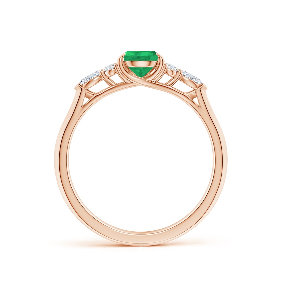 7x5mm A Pear Shape Emerald Side Stone Engagement Ring with Diamonds in Rose Gold side 199