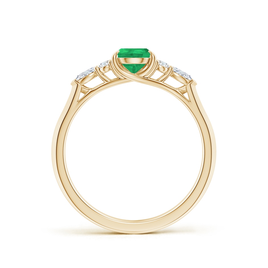 7x5mm A Pear Shape Emerald Side Stone Engagement Ring with Diamonds in Yellow Gold side 199