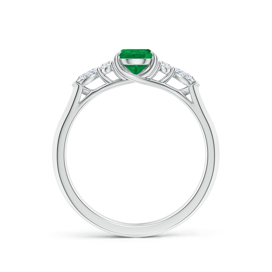 7x5mm AA Pear Shape Emerald Side Stone Engagement Ring with Diamonds in 9K White Gold side 199