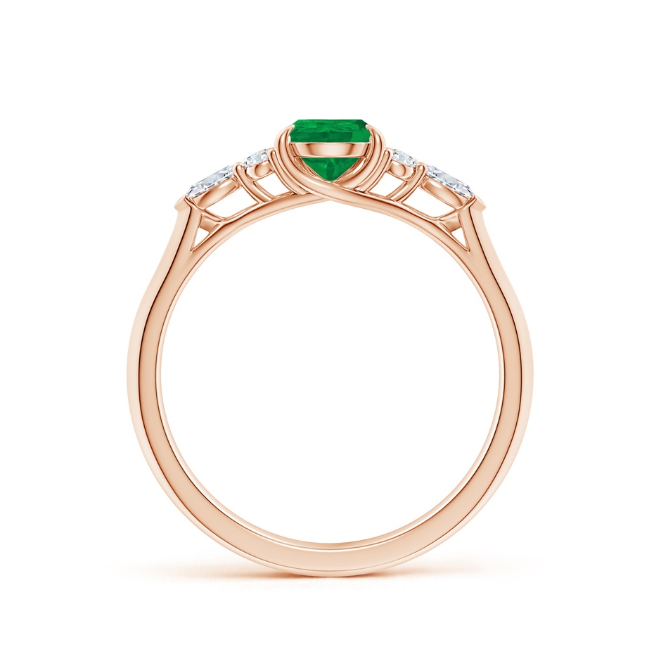 7x5mm AA Pear Shape Emerald Side Stone Engagement Ring with Diamonds in Rose Gold side 199