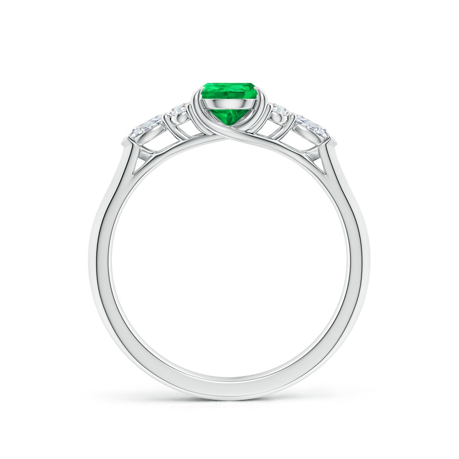 7x5mm AAA Pear Shape Emerald Side Stone Engagement Ring with Diamonds in White Gold side 199