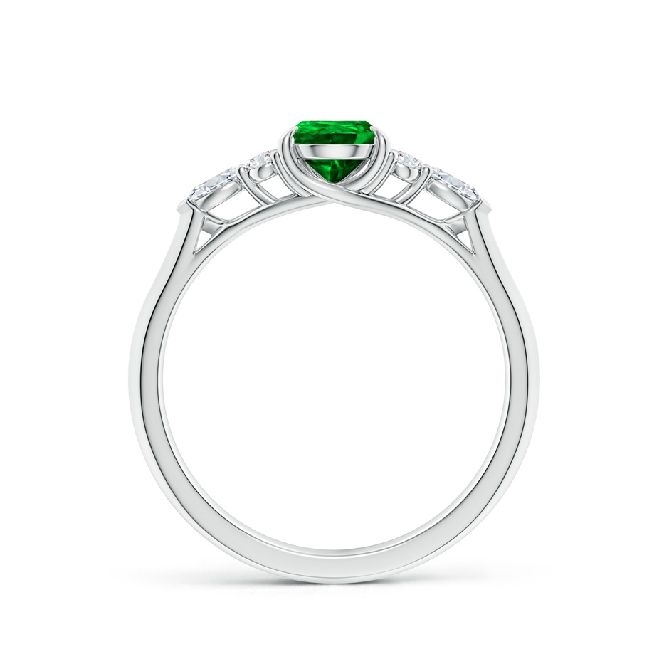 7x5mm AAAA Pear Shape Emerald Side Stone Engagement Ring with Diamonds in White Gold side 199