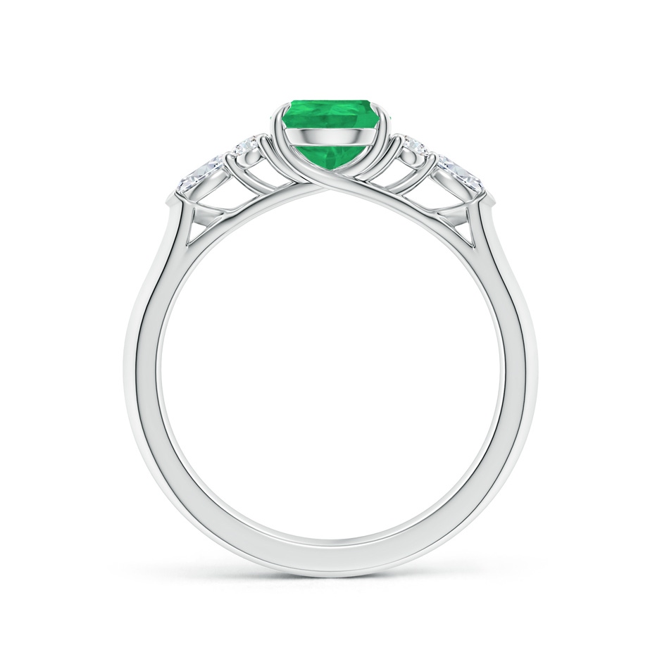 8x6mm A Pear Shape Emerald Side Stone Engagement Ring with Diamonds in White Gold side 199
