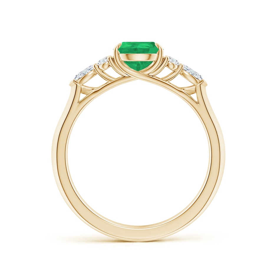 8x6mm A Pear Shape Emerald Side Stone Engagement Ring with Diamonds in Yellow Gold side 199