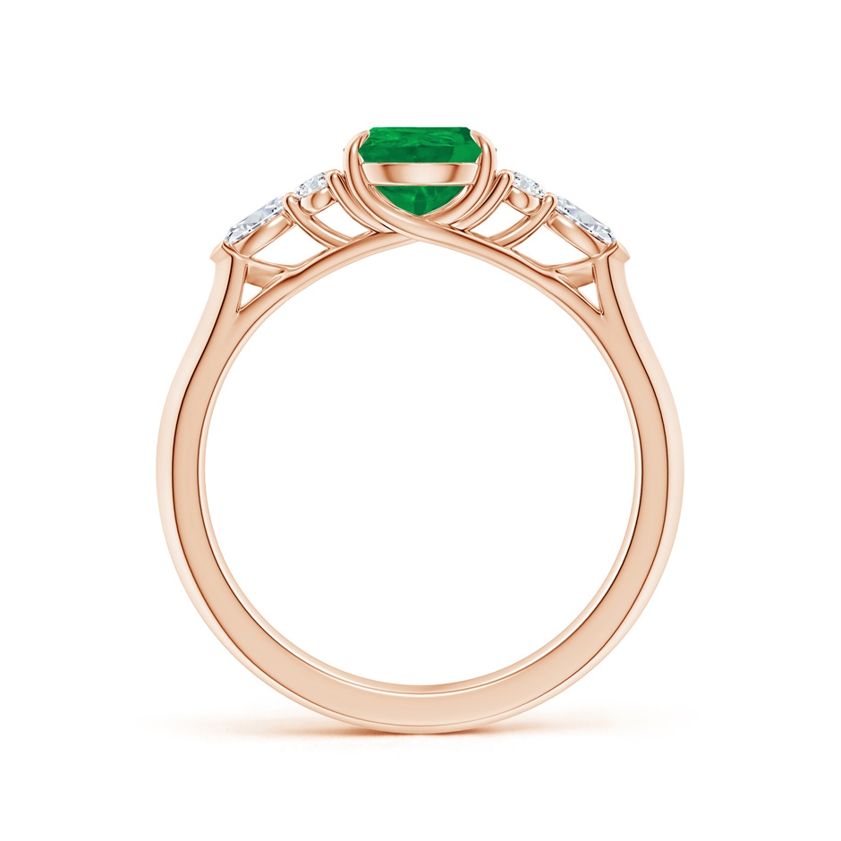 8x6mm AA Pear Shape Emerald Side Stone Engagement Ring with Diamonds in Rose Gold side 199