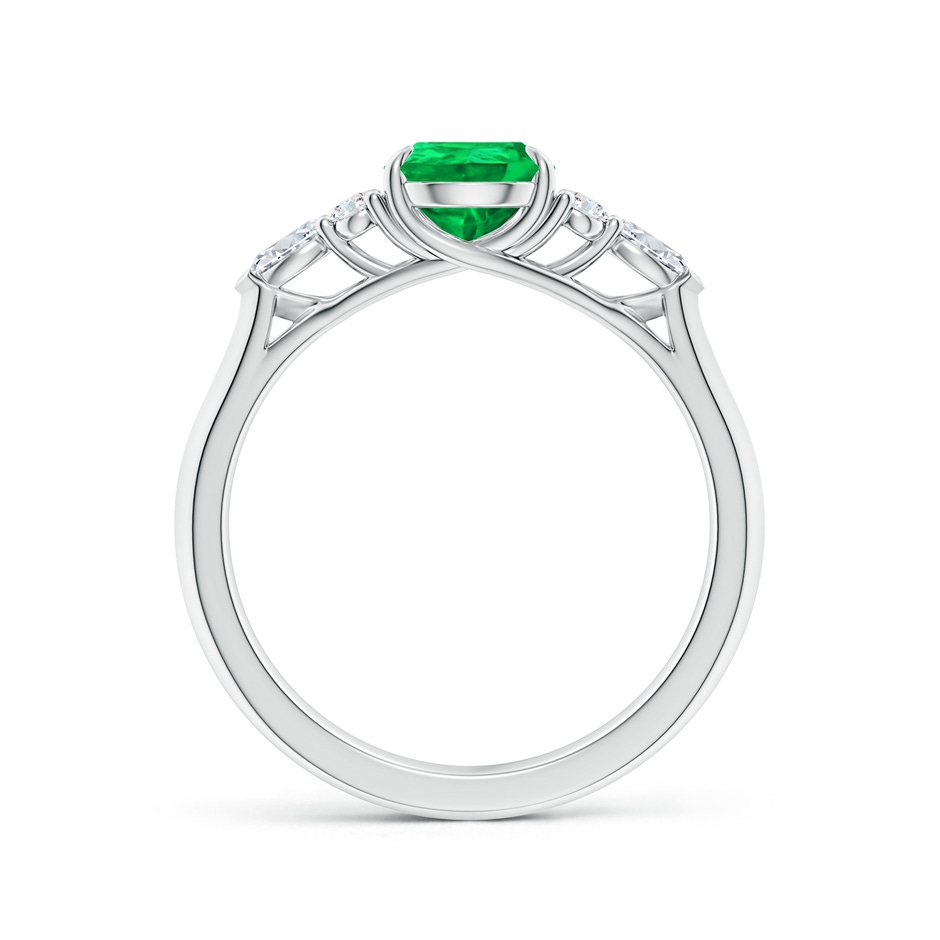 8x6mm AAA Pear Shape Emerald Side Stone Engagement Ring with Diamonds in P950 Platinum side 199