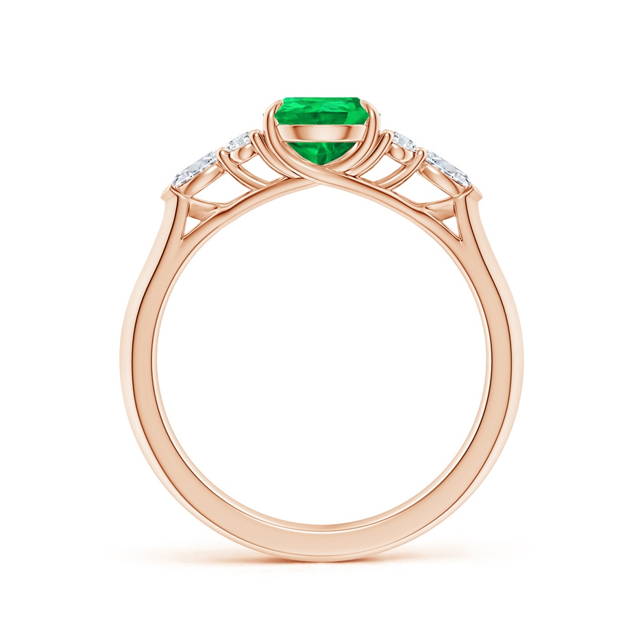 8x6mm AAA Pear Shape Emerald Side Stone Engagement Ring with Diamonds in Rose Gold side 199