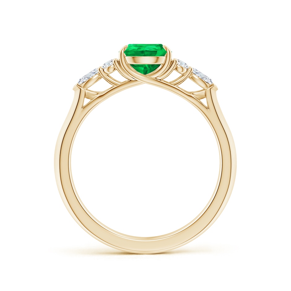 8x6mm AAA Pear Shape Emerald Side Stone Engagement Ring with Diamonds in Yellow Gold side 199