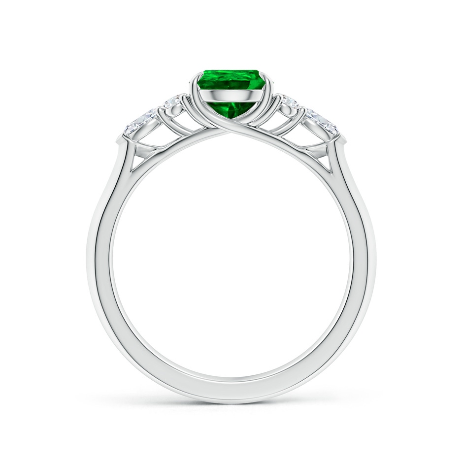 8x6mm AAAA Pear Shape Emerald Side Stone Engagement Ring with Diamonds in P950 Platinum side 199