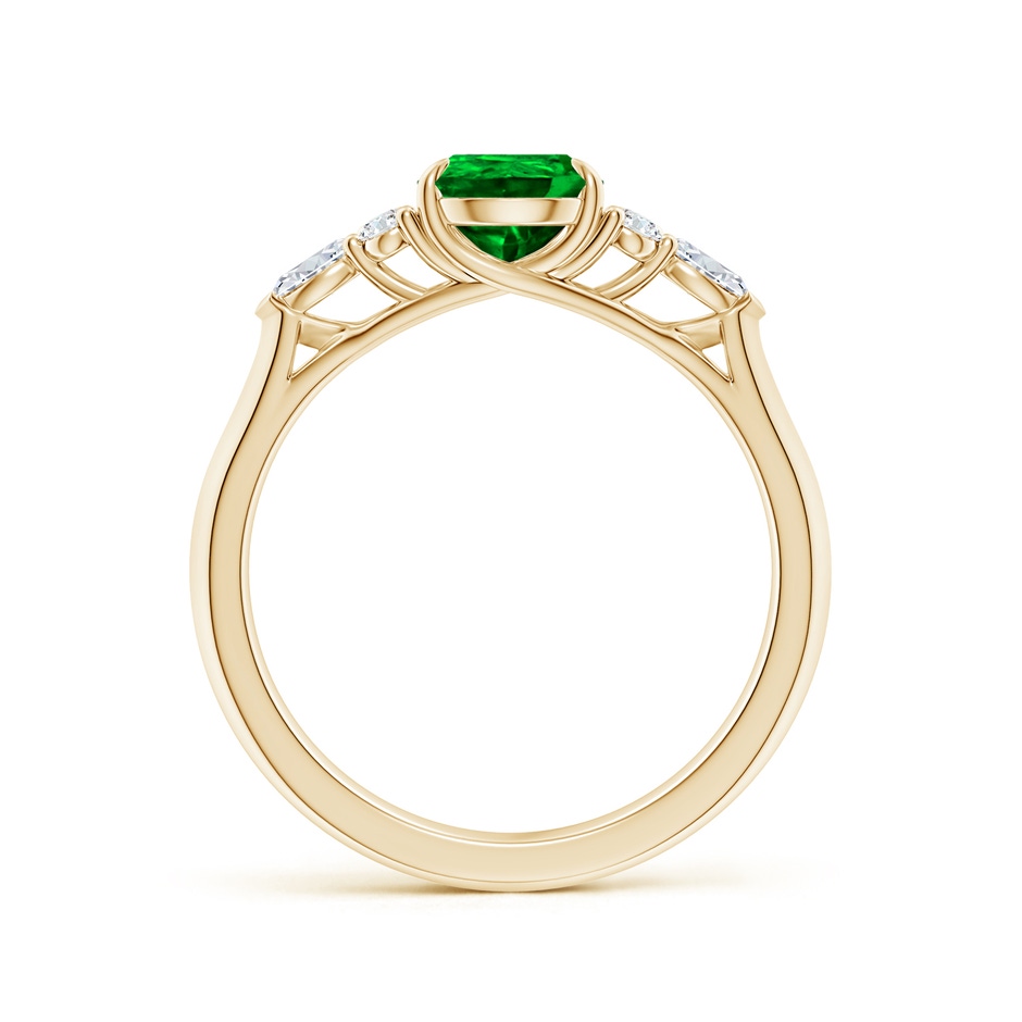 8x6mm AAAA Pear Shape Emerald Side Stone Engagement Ring with Diamonds in Yellow Gold side 199
