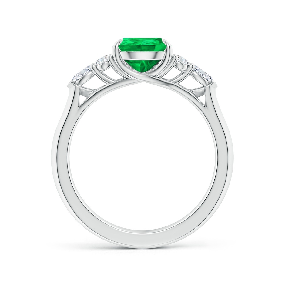 9x7mm AAA Pear Shape Emerald Side Stone Engagement Ring with Diamonds in White Gold side 199