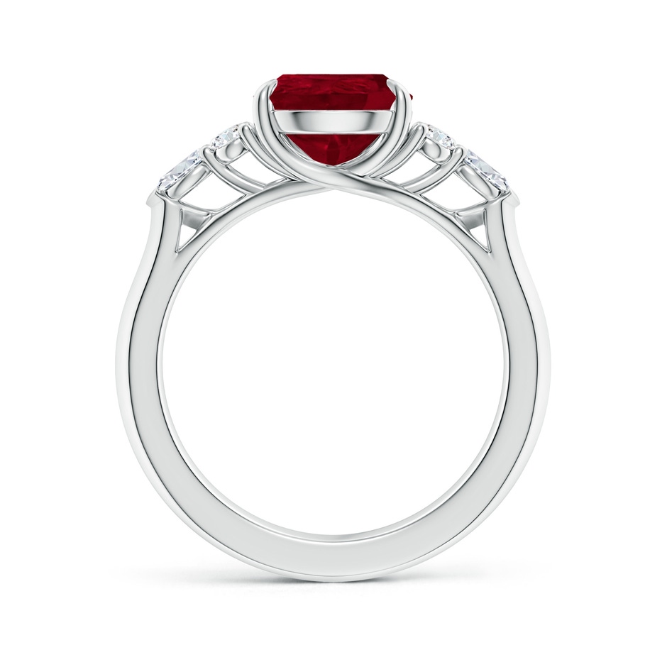 10x8mm AA Pear Shape Ruby Side Stone Engagement Ring with Diamonds in White Gold side 199