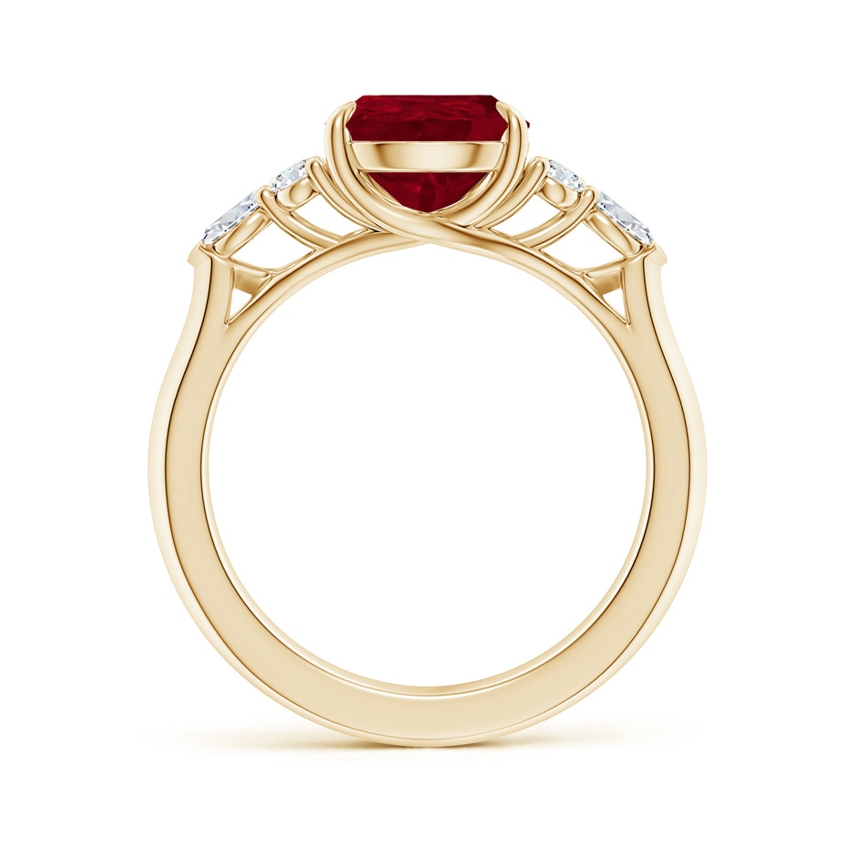 10x8mm AA Pear Shape Ruby Side Stone Engagement Ring with Diamonds in Yellow Gold side 199