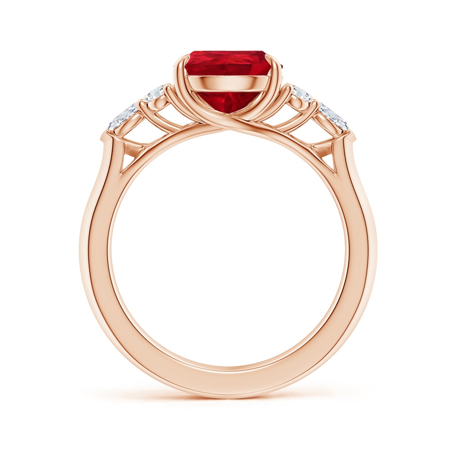 10x8mm AAA Pear Shape Ruby Side Stone Engagement Ring with Diamonds in 18K Rose Gold side 199