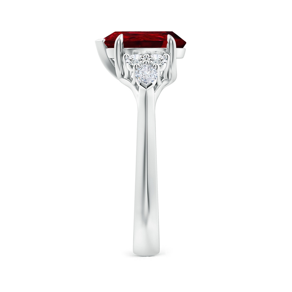 10x8mm AAAA Pear Shape Ruby Side Stone Engagement Ring with Diamonds in P950 Platinum side 299