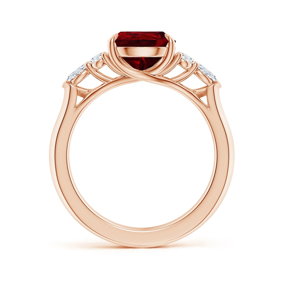 10x8mm AAAA Pear Shape Ruby Side Stone Engagement Ring with Diamonds in Rose Gold side 199