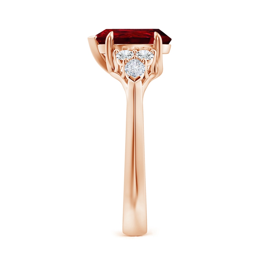 10x8mm AAAA Pear Shape Ruby Side Stone Engagement Ring with Diamonds in Rose Gold side 299