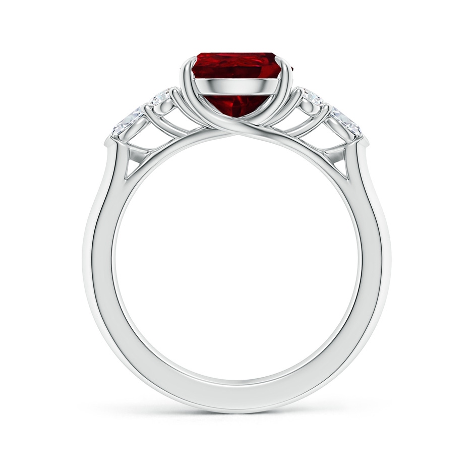 10x8mm AAAA Pear Shape Ruby Side Stone Engagement Ring with Diamonds in White Gold side 199