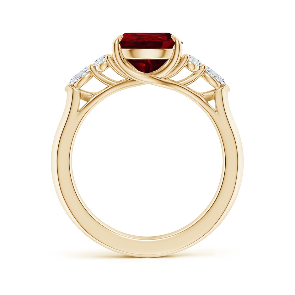 10x8mm AAAA Pear Shape Ruby Side Stone Engagement Ring with Diamonds in Yellow Gold side 199