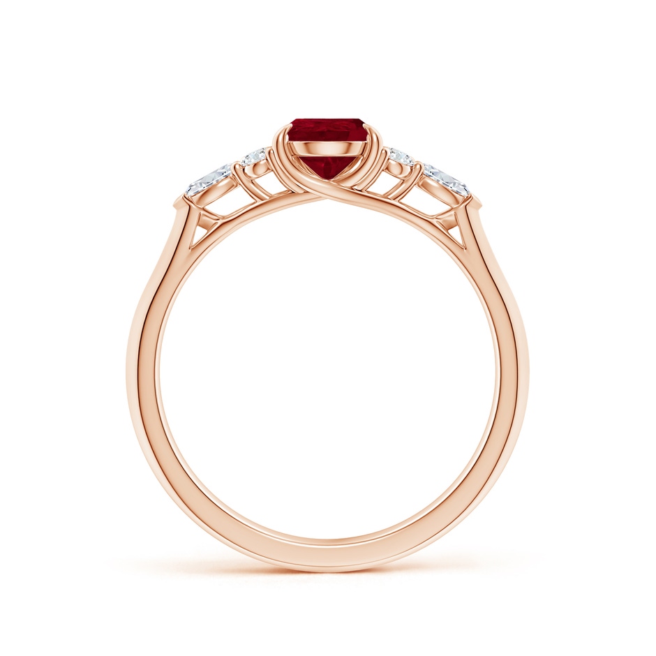 7x5mm AA Pear Shape Ruby Side Stone Engagement Ring with Diamonds in Rose Gold side 199