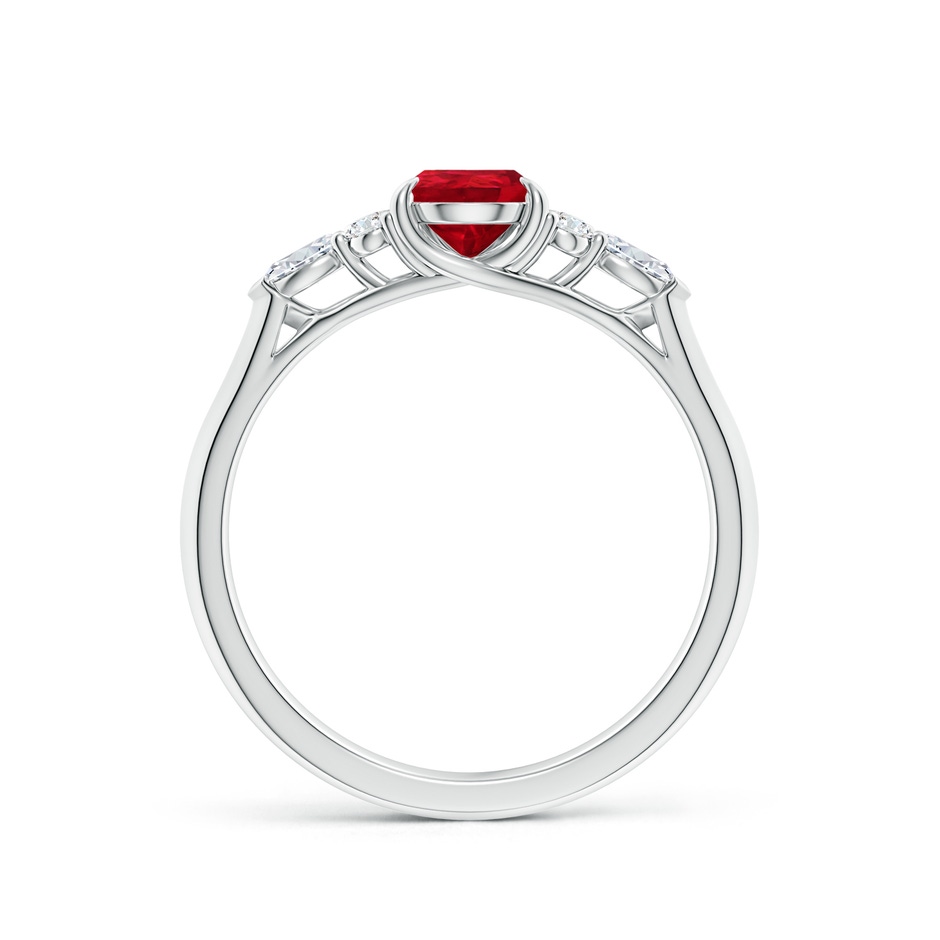 7x5mm AAA Pear Shape Ruby Side Stone Engagement Ring with Diamonds in White Gold side 199