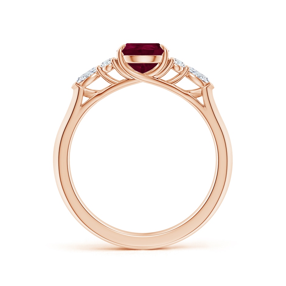 8x6mm A Pear Shape Ruby Side Stone Engagement Ring with Diamonds in Rose Gold side 199