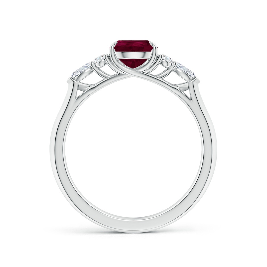 8x6mm A Pear Shape Ruby Side Stone Engagement Ring with Diamonds in White Gold side 199