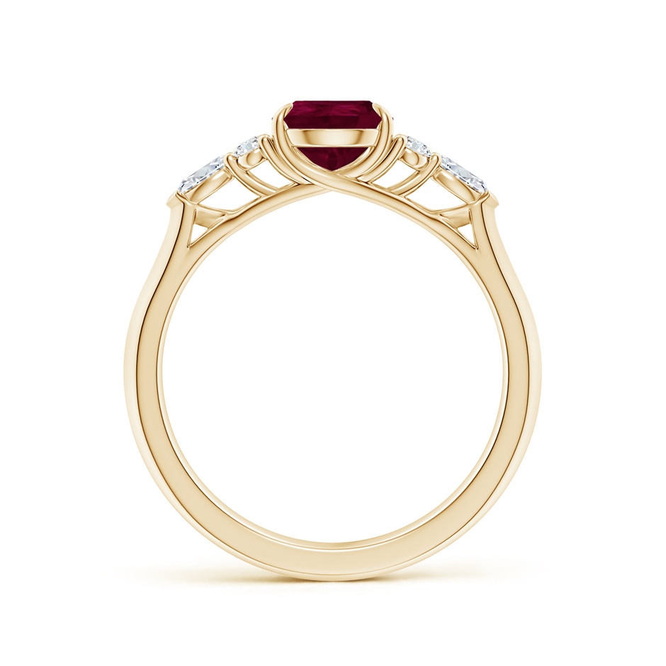 8x6mm A Pear Shape Ruby Side Stone Engagement Ring with Diamonds in Yellow Gold side 199