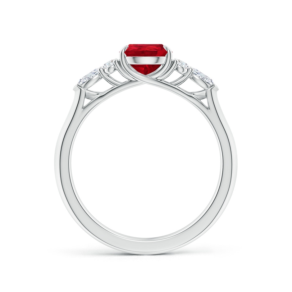 8x6mm AAA Pear Shape Ruby Side Stone Engagement Ring with Diamonds in P950 Platinum side 199