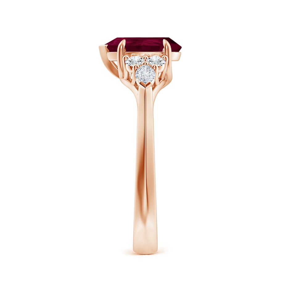 9x7mm A Pear Shape Ruby Side Stone Engagement Ring with Diamonds in Rose Gold side 299