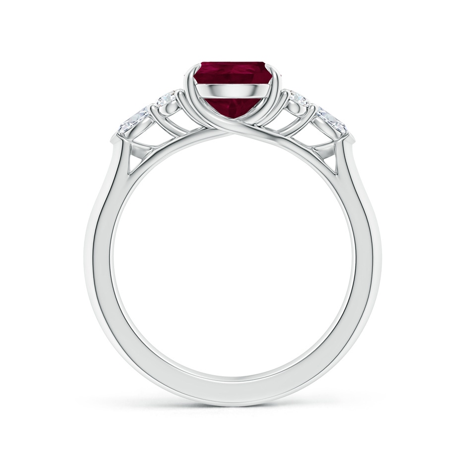 9x7mm A Pear Shape Ruby Side Stone Engagement Ring with Diamonds in White Gold side 199