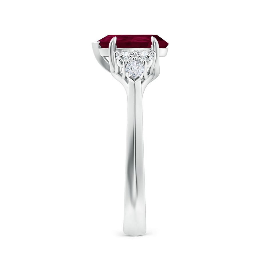 9x7mm A Pear Shape Ruby Side Stone Engagement Ring with Diamonds in White Gold side 299