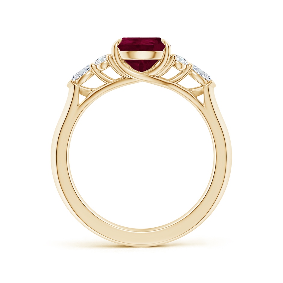 9x7mm A Pear Shape Ruby Side Stone Engagement Ring with Diamonds in Yellow Gold side 199