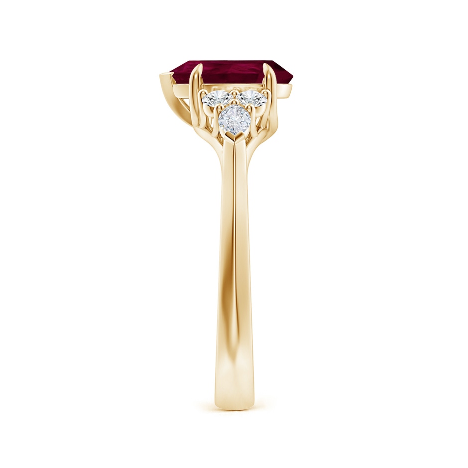 9x7mm A Pear Shape Ruby Side Stone Engagement Ring with Diamonds in Yellow Gold side 299