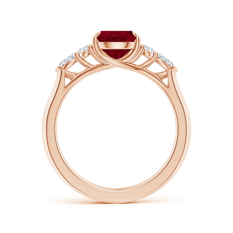 9x7mm AA Pear Shape Ruby Side Stone Engagement Ring with Diamonds in Rose Gold side 199