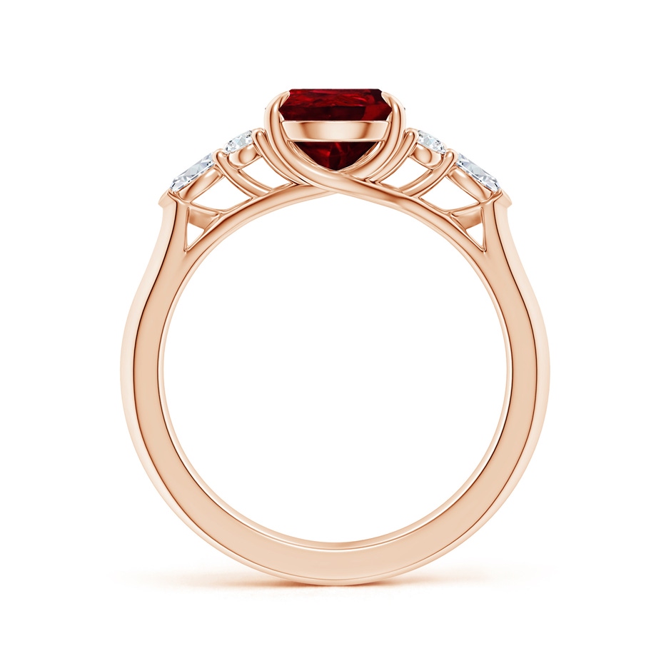9x7mm AAAA Pear Shape Ruby Side Stone Engagement Ring with Diamonds in Rose Gold side 199