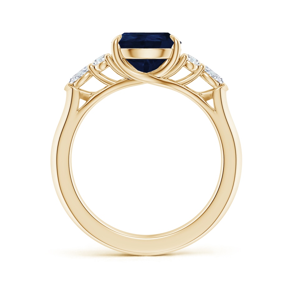10x8mm A Pear Shape Blue Sapphire Side Stone Engagement Ring with Diamonds in Yellow Gold side 199