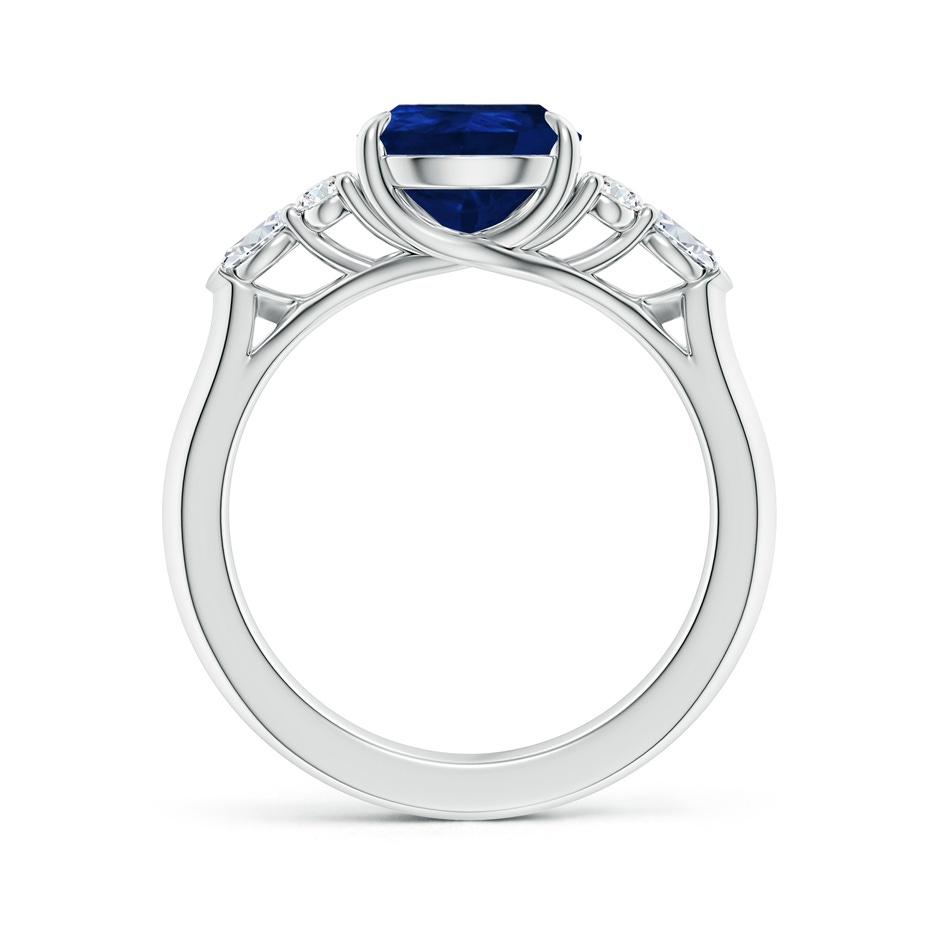 10x8mm AA Pear Shape Blue Sapphire Side Stone Engagement Ring with Diamonds in White Gold side 199