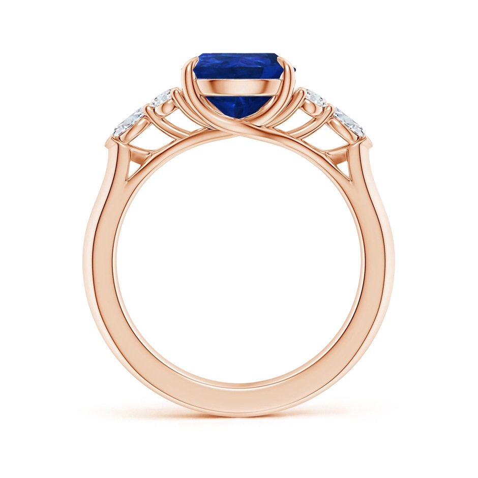 10x8mm AAA Pear Shape Blue Sapphire Side Stone Engagement Ring with Diamonds in 18K Rose Gold side 199