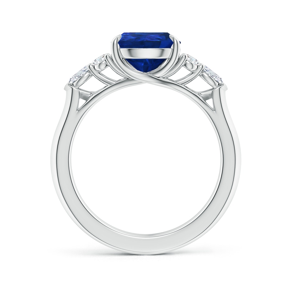 10x8mm AAA Pear Shape Blue Sapphire Side Stone Engagement Ring with Diamonds in P950 Platinum side 199