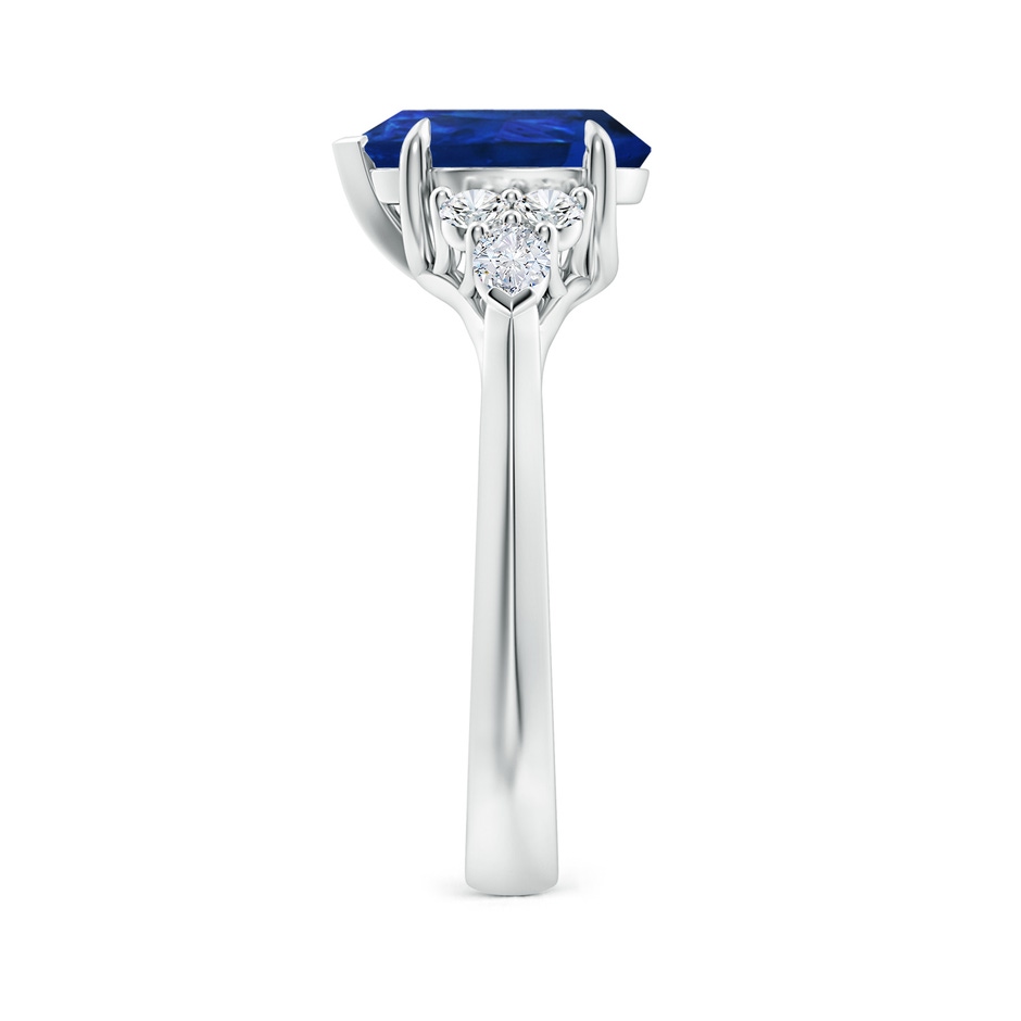 10x8mm AAA Pear Shape Blue Sapphire Side Stone Engagement Ring with Diamonds in P950 Platinum side 299